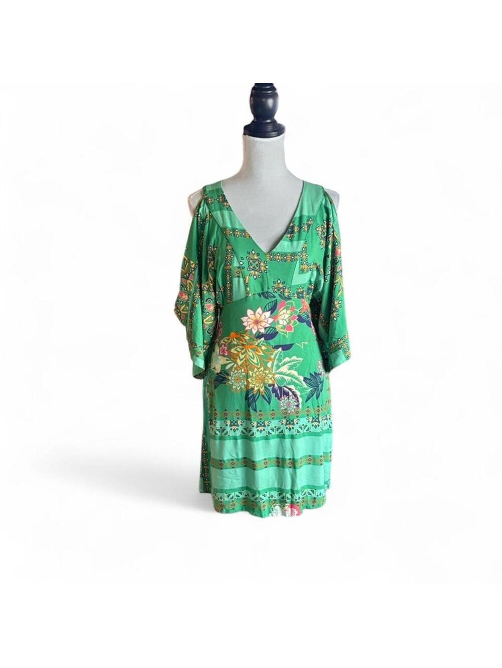 Rosa Santa green floral boho dress size small NWOT